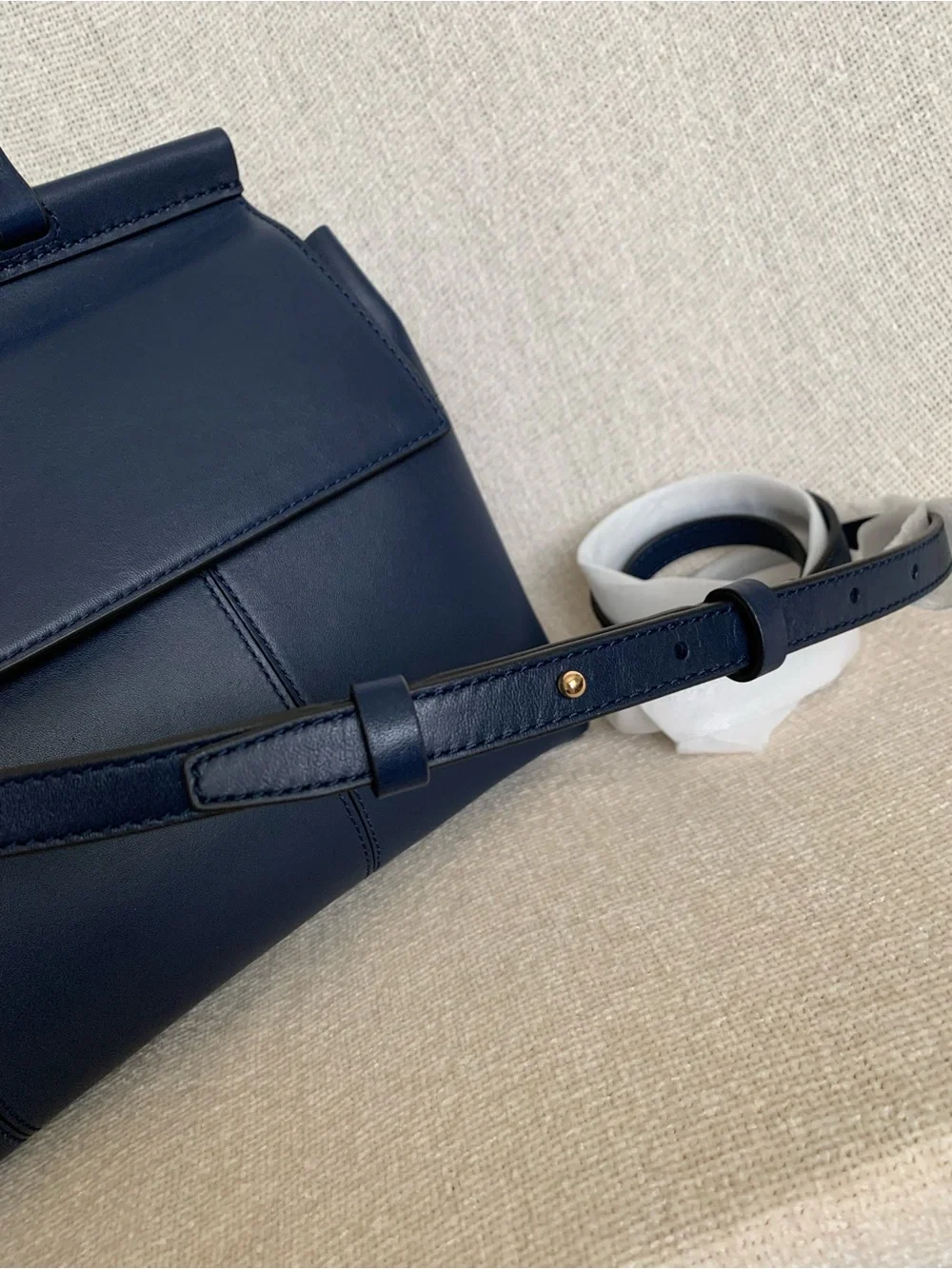 Tory Burch Block T Navy/Red Leather Satchel/Long Crossbody/Shoulder Strap